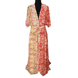 ROCOCO SAND Long Mixed Floral V-Neck Dress